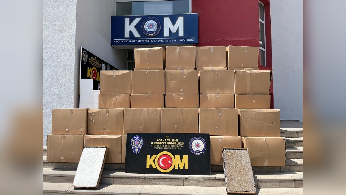 Adana'da 38 milyon TL değerinde kaçak makaron ve elektronik sigara ele geçirildi