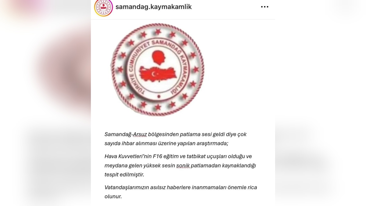 Samandağ'da duyulan yüksek ses sonik patlama çıktı