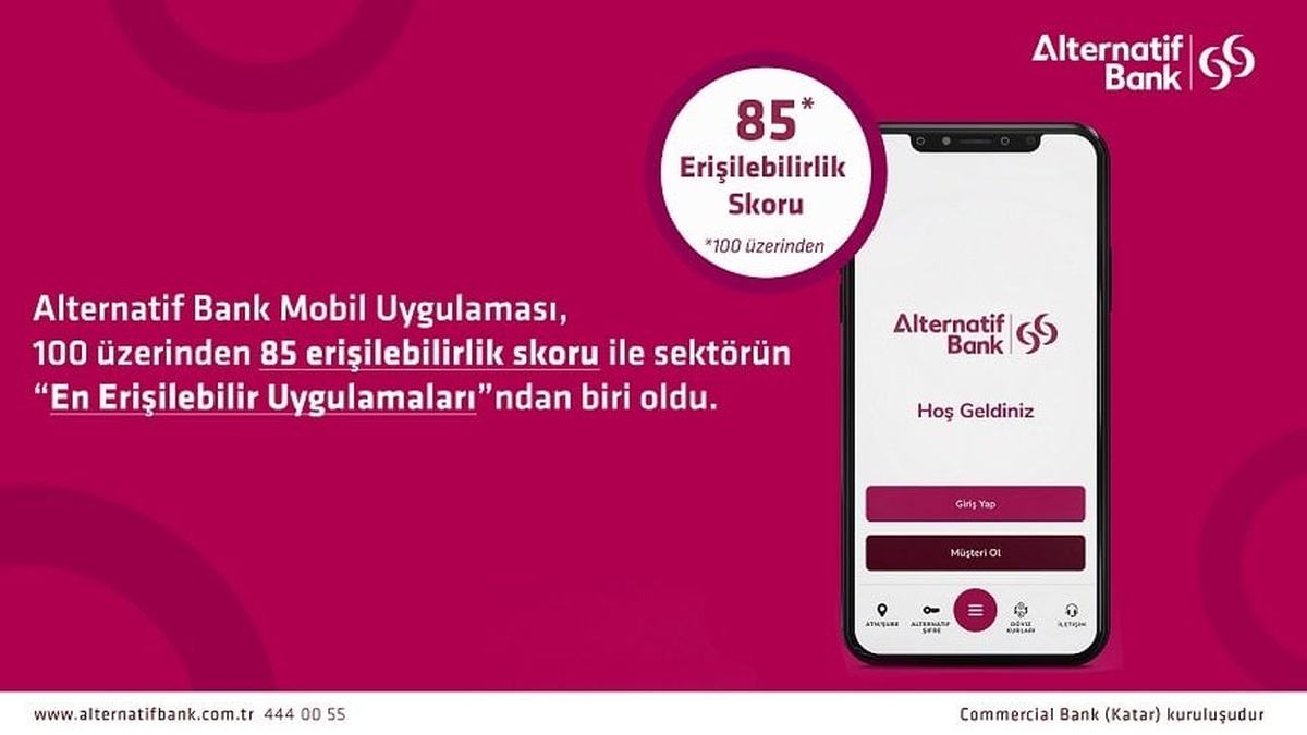 Alternatif Bank mobil uygulaması erişilebilirlik skoru ile öne çıktı