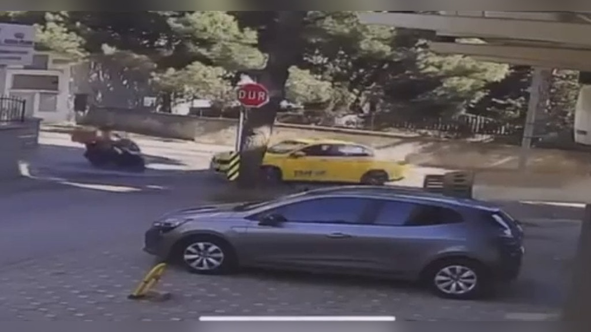 Maltepe'de taksiyle çarpışan motosiklet sürücüsü yaralandı