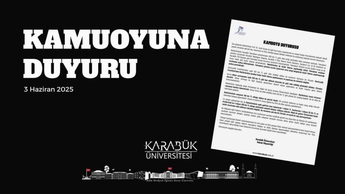 Karabük Üniversitesi'nden rektörlük gelirleri hakkında açıklama