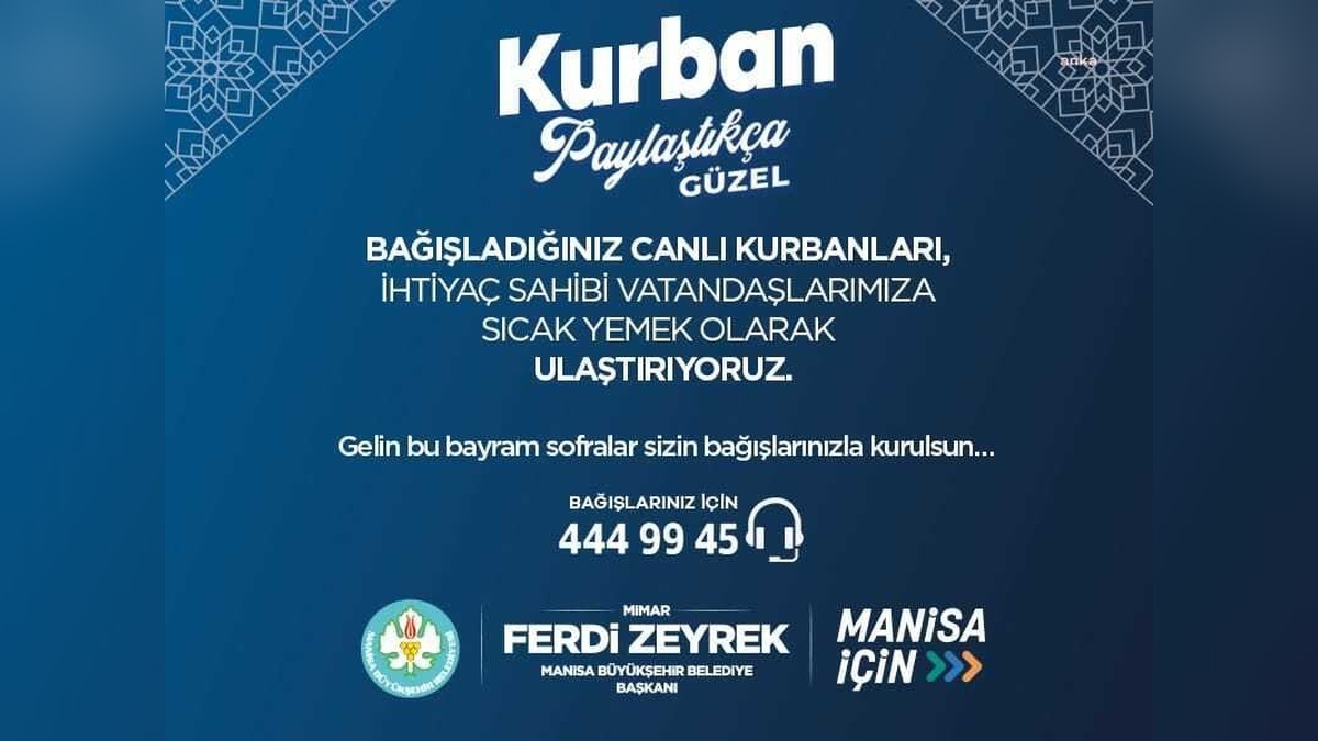 Manisa Büyükşehir Belediyesi'nden Kurban Bayramı bağış kampanyası