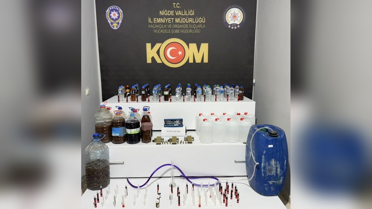 Niğde'de sahte alkol operasyonu: 2 tutuklama