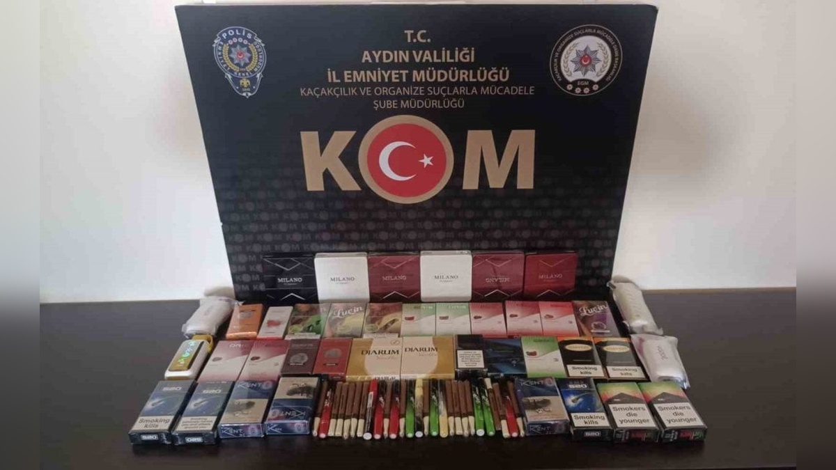 Aydın'da kaçakçılık operasyonunda çok sayıda puro, sigara ve elektronik sigara ele geçirildi