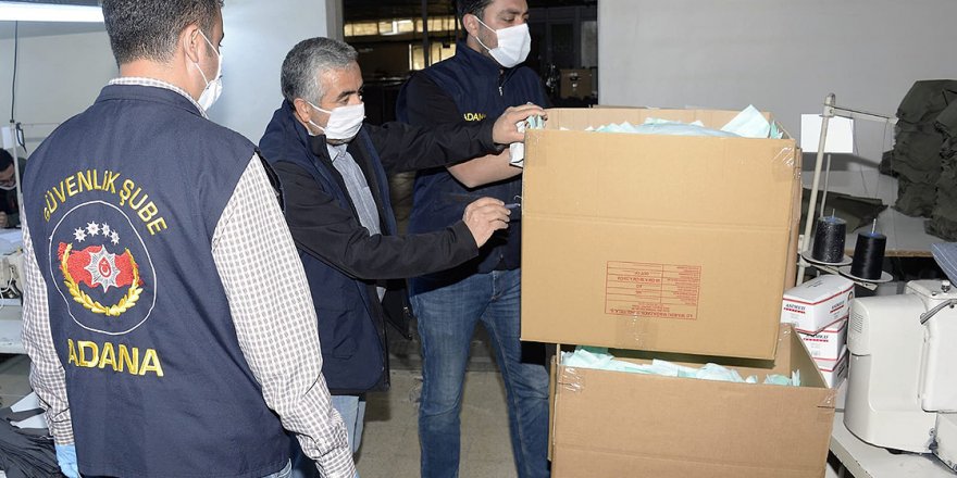 Adana'da kaçak üretilen 86 bin tıbbi maske ele geçirildi