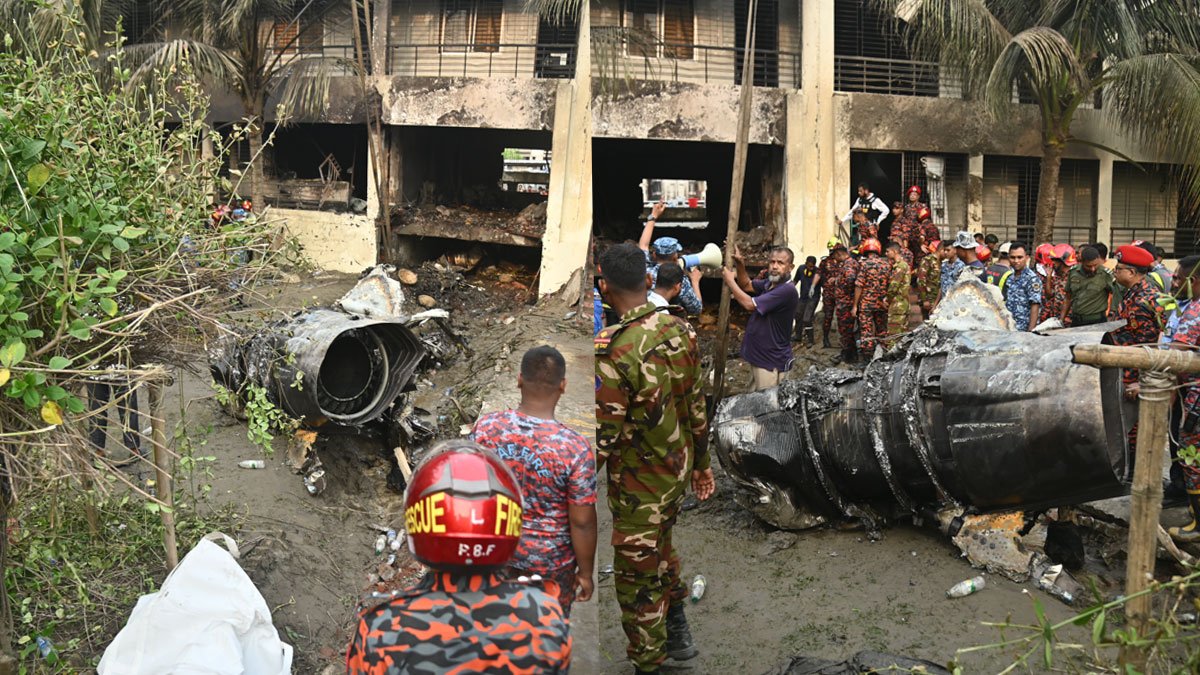 Askeri uçak okul bahçesine çakıldı!