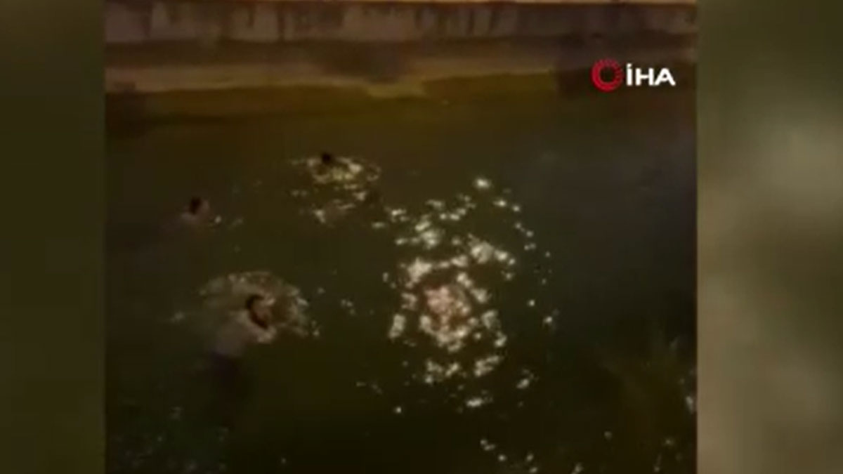 Uygulamaya girmemek için atladığı kanaldan son anda kurtarıldı