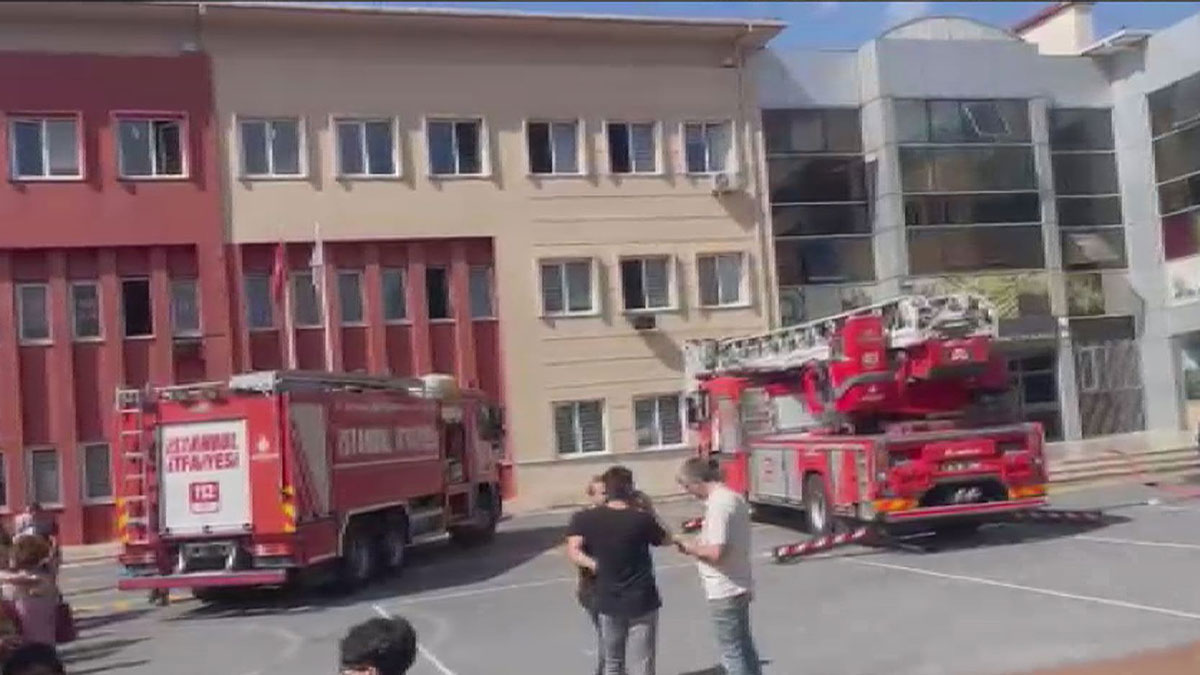 Okul kantininde yangın paniği!