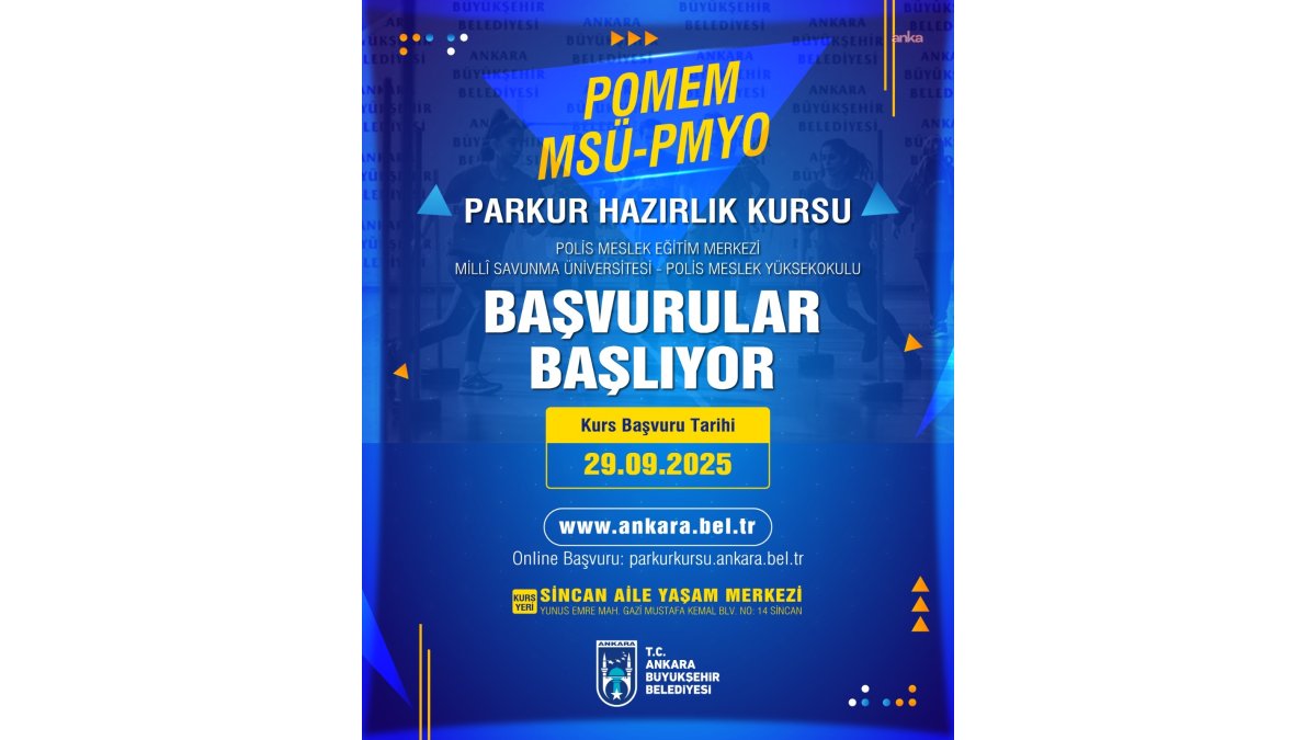 Ankara'da ücretsiz parkur kursları için başvurular açılıyor