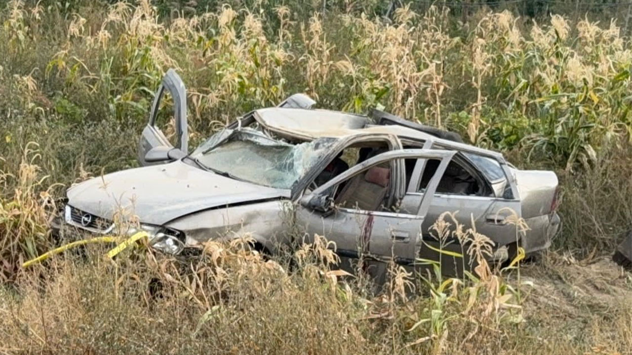 Afyonkarahisar'da trafik kazası! araç takla atarak şarampole yuvarlandı
