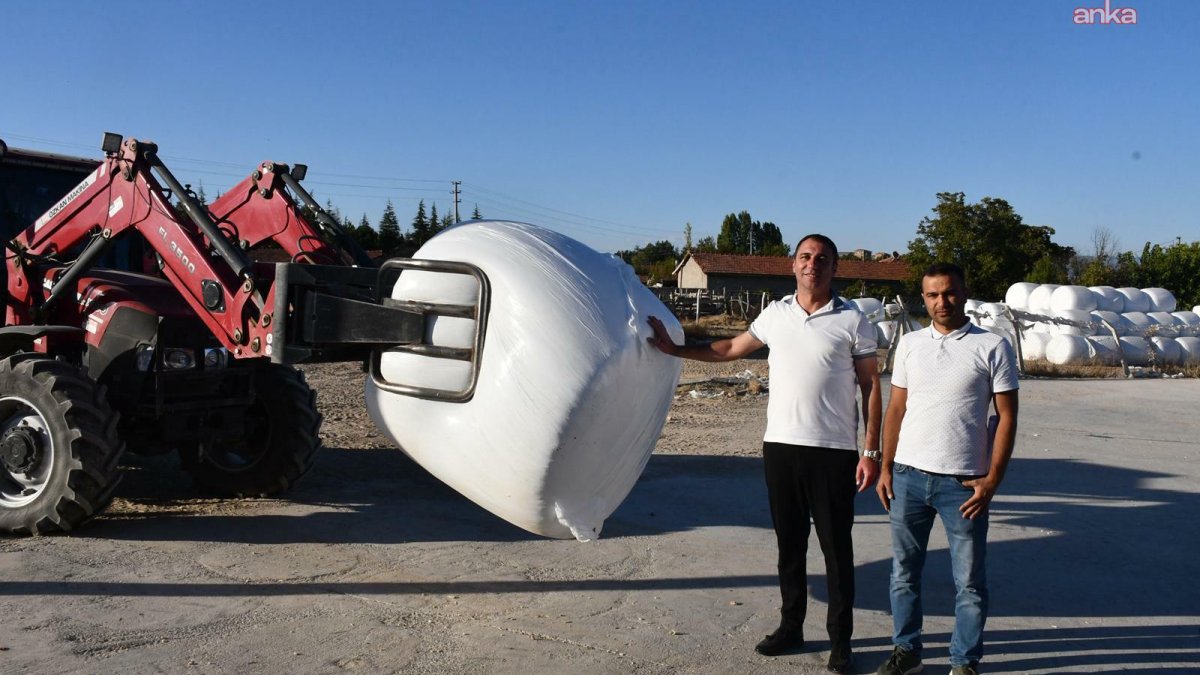 Beylikova'da mısır silajı ve pancar küspesi paketleme sezonu başladı