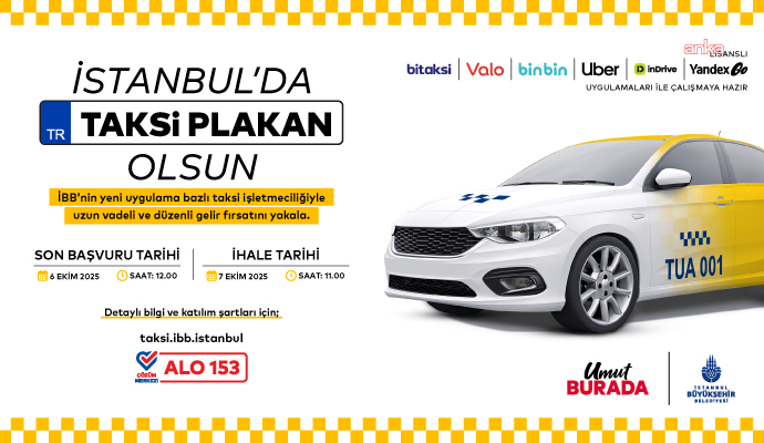 İstanbul'da uygulama bazlı taksi ihalesi 7 Ekim'de başlıyor