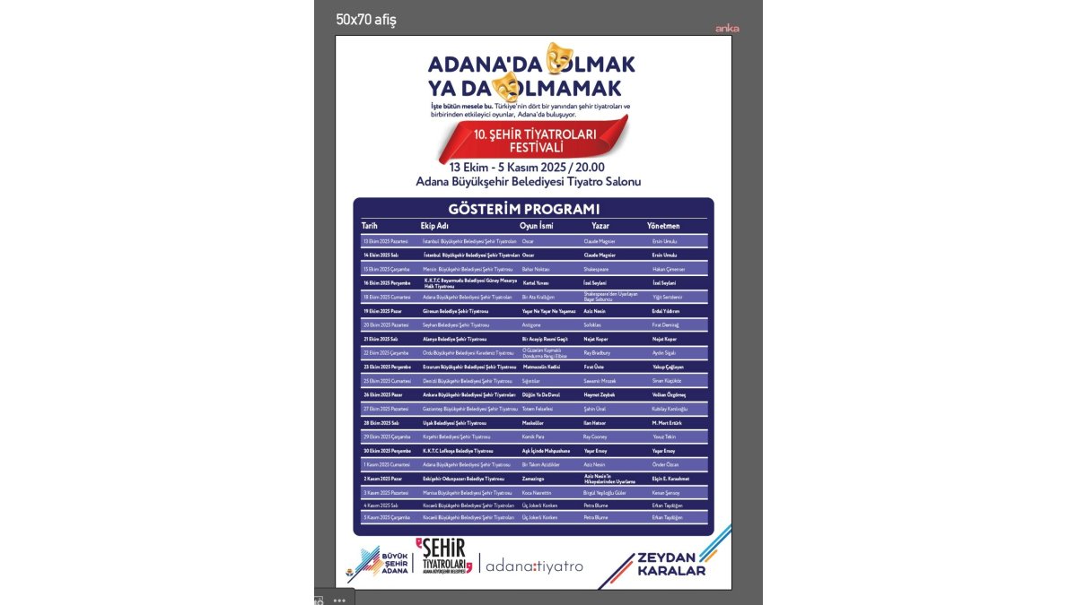 Adana'da Tiyatro Şöleni Başlıyor!