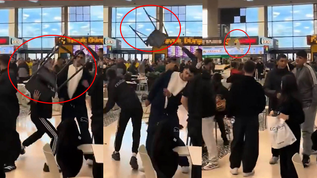 AVM'de kavga! Sandalyeler havada uçuştu