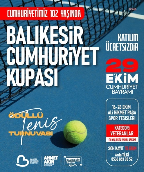 Balıkesir'de Cumhuriyet Haftası'nda tenis coşkusu