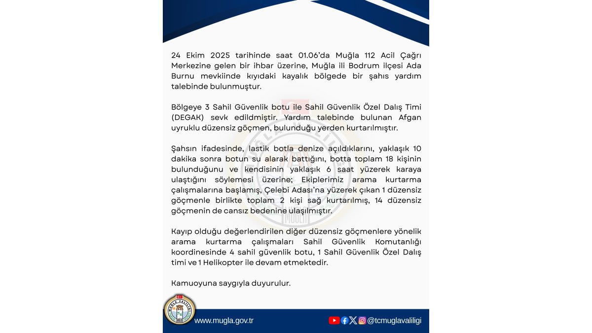 Bodrum'da göçmen faciası: 14 kişi hayatını kaybetti