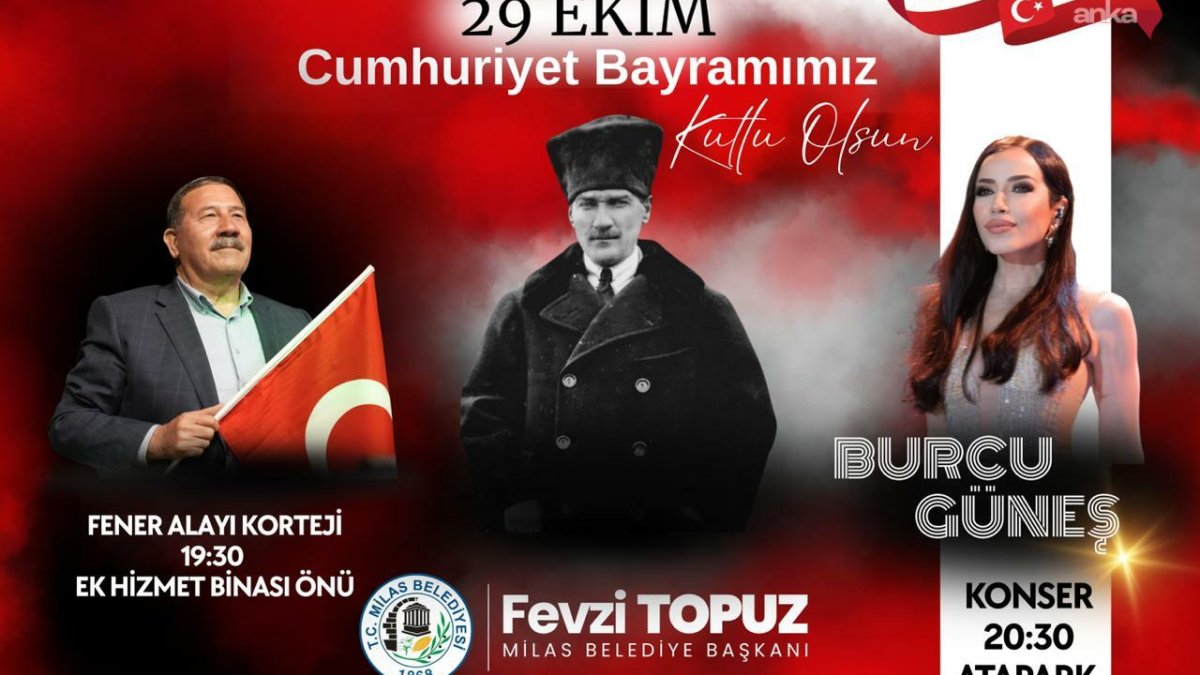 Cumhuriyet Bayramı Milas'ta Burcu Güneş'in Konseriyle Şenlenecek