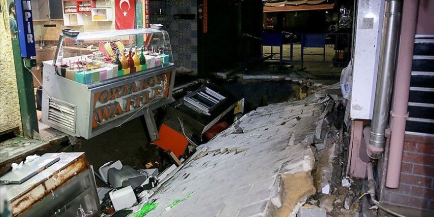 Ortaköy'de yol çöktü: Bir  kişi yaralandı