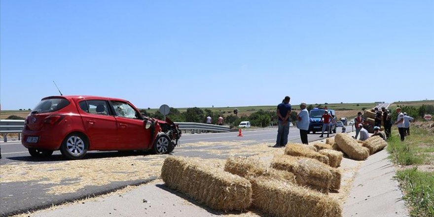 Edirne'de otomobile giren arı kazaya neden oldu