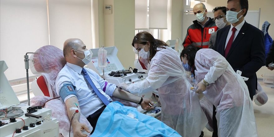 İçişleri Bakanı Soylu immün plazma bağışı yaptı