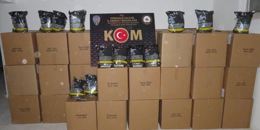 Kırıkkale'de 1,1 ton kaçak tütün ve 20 bin makaron ele geçirildi