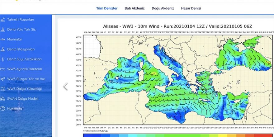 Denizcilerin ihtiyaç duyduğu tüm meteorolojik bilgiler tek sayfada toplandı