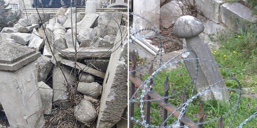 Hatuniye Tekkesi'ndeki mezar taşlarının durumuna tepki