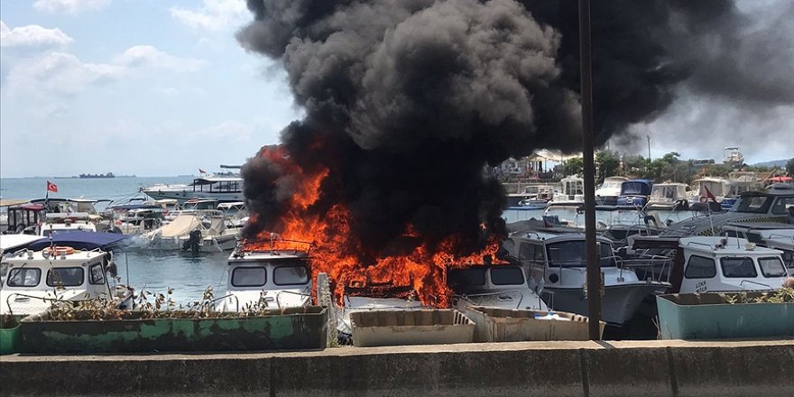Kartal'da yangında 9 tekne hasar gördü