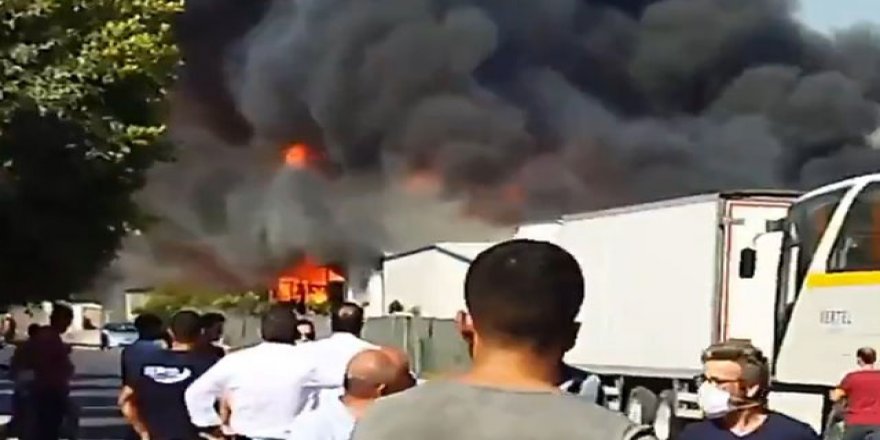 Tarsus'ta korkutan fabrika yangını 