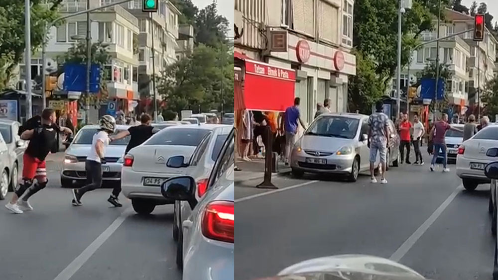 Beykoz'da trafikte sopalı kavga