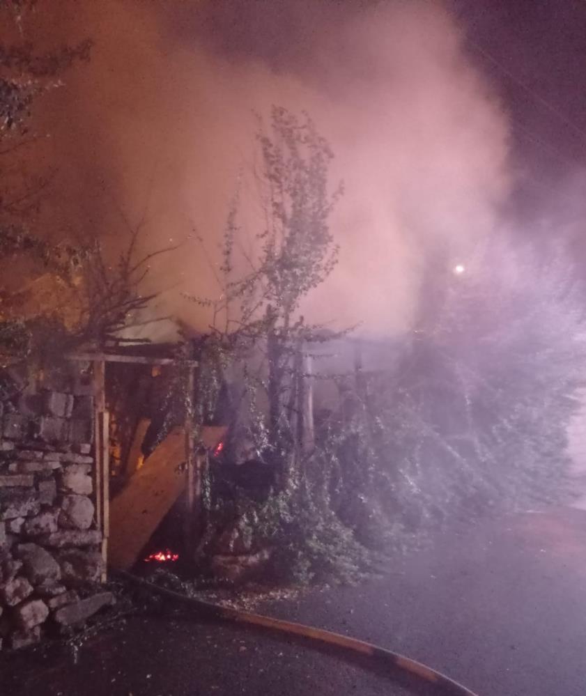 Van'da odunluk yangını