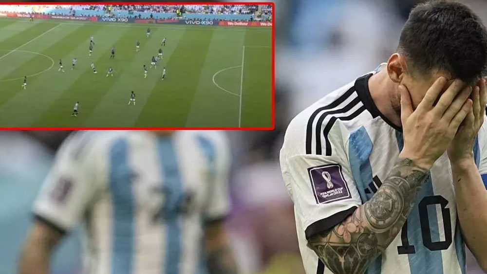 Arjantin - Suudi Arabistan maçında skandal hata! Ofsayt çizgisi yanlış çekildi