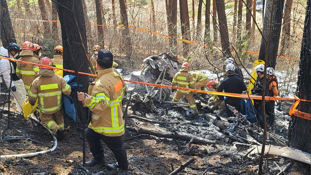 Güney Kore'de helikopter yere çakıldı: 5 ölü