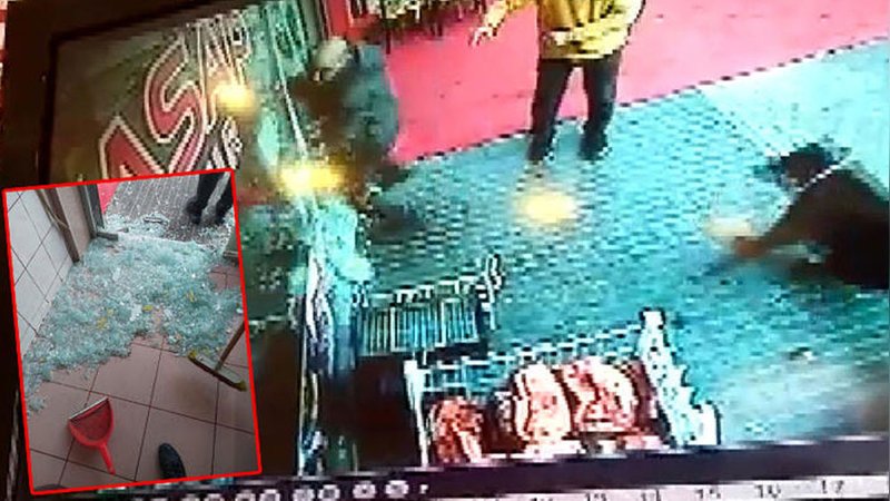 Köpekten kaçarken çarptığı cam kapı tuzla buz oldu