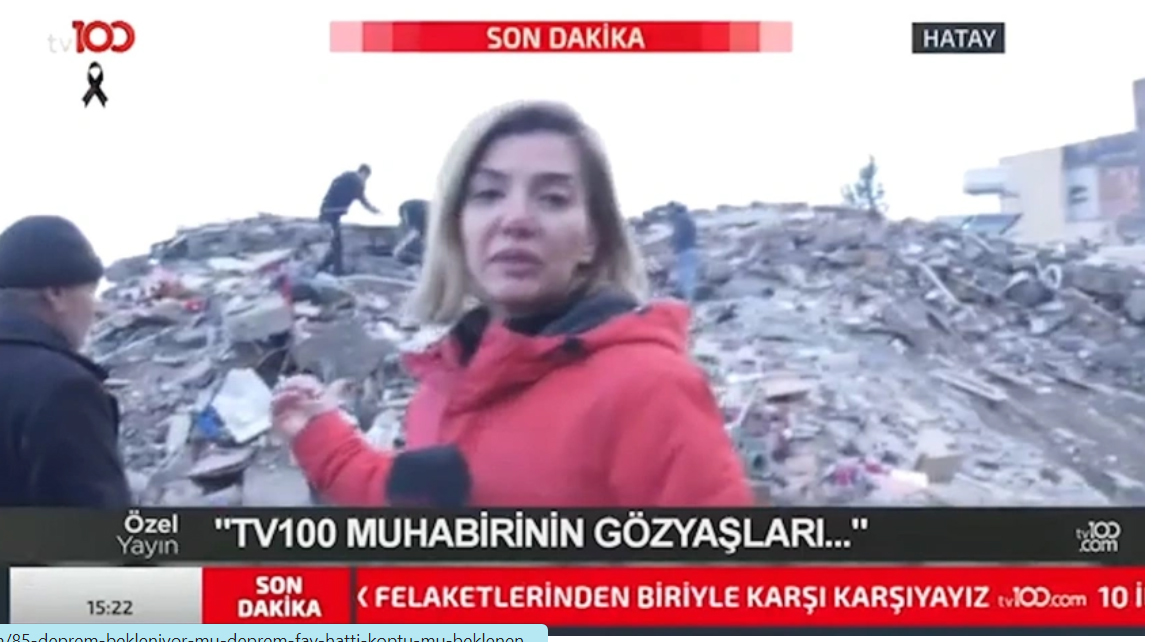 TV100 muhabirinin en zor yayını: Arkamdaki enkazda kuzenim var