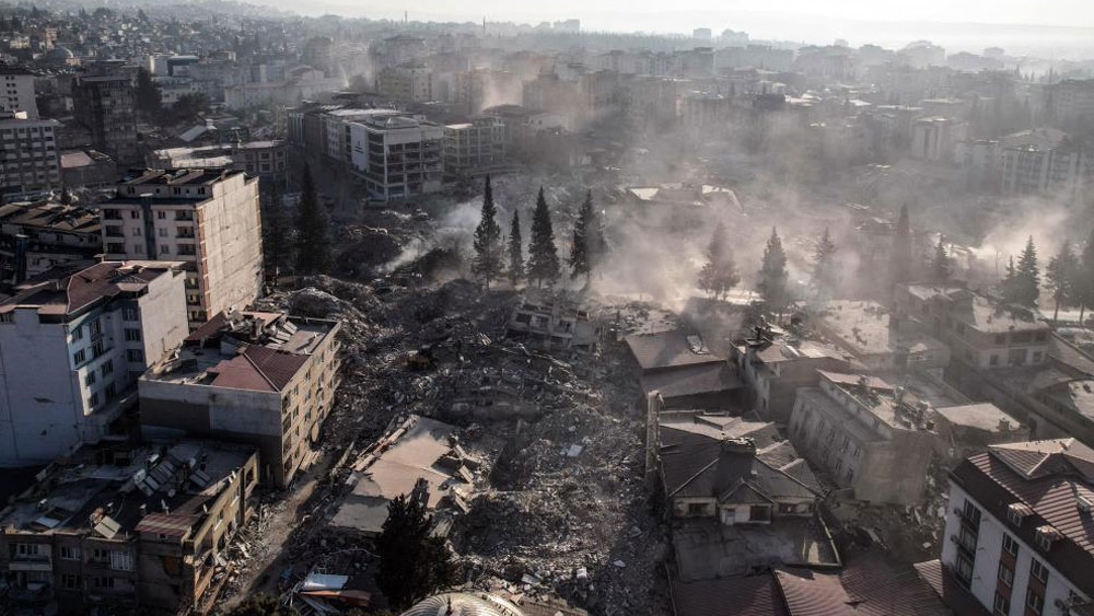 Depremin 10'uncu gününde Kahramanmaraş'ın havadan görüntüsü