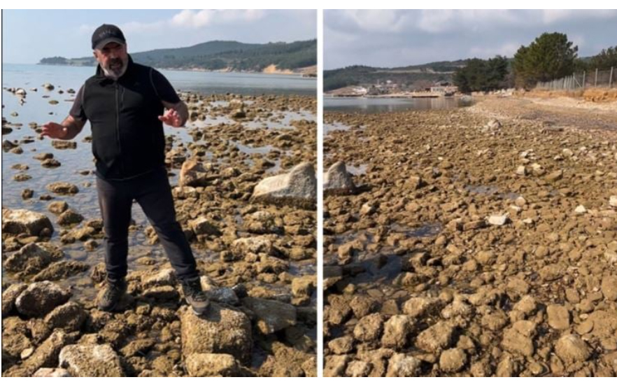 Vatandaşlar tedirgin! Saros Körfezi’nde deniz suyu çekildi