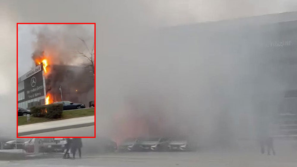 İstanbul'daki Mercedes-Benz bayisinde korkutan yangın