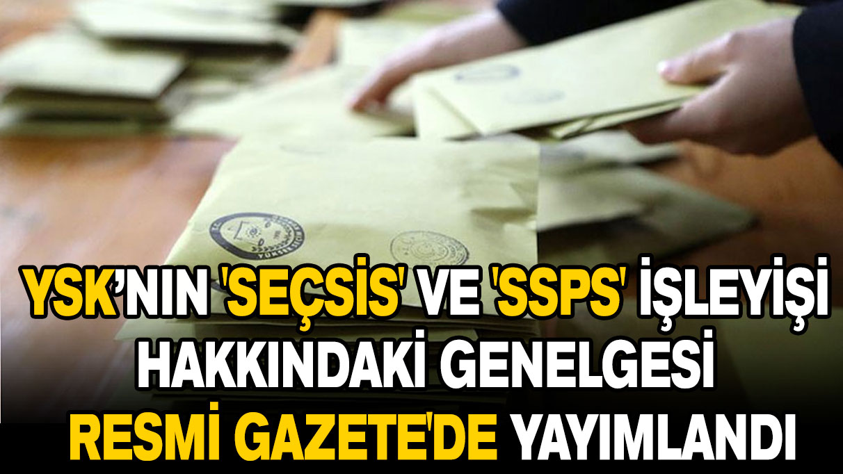 YSK'nın SEÇSİS ve SSPS işleyişine ilişkin genelgesi Resmi Gazete'de