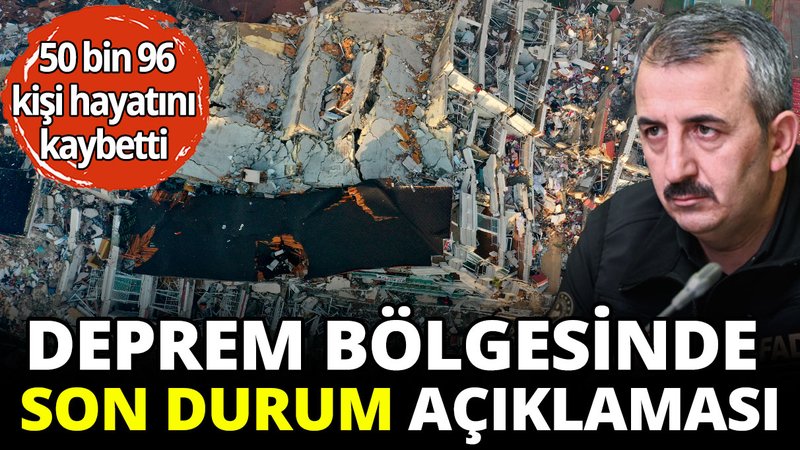 AFAD Başkanı Sezer, Kahramanmaraş merkezli depremlerde hayatını kaybedenlerin sayısının 50 bin 96, yaralananların sayısının ise 107 bin 204 olduğunu açıkladı. 