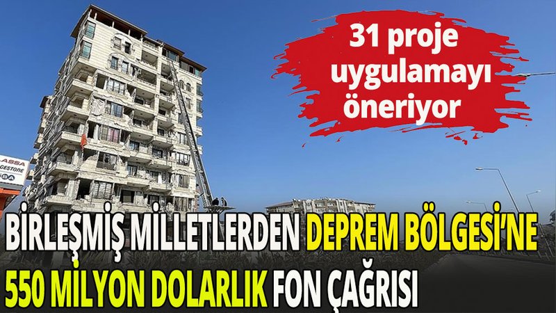 Birleşmiş Milletler'den deprem bölgesine fon çağrısı