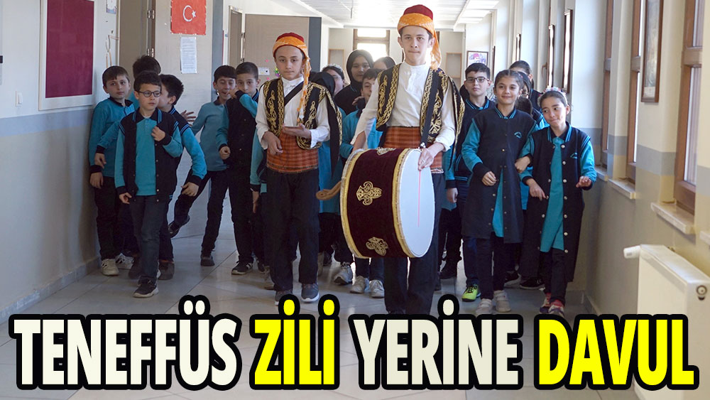 İmam Hatip okulunda teneffüs zili yerine davul 