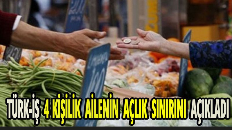 Türk-İş: 4 kişilik ailenin açlık sınırı 9 bin 590 TL oldu