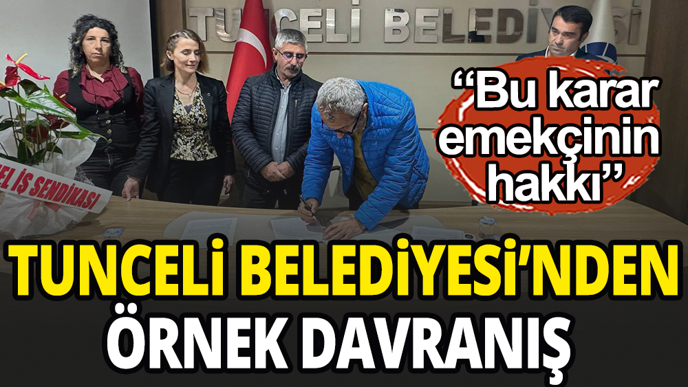 Tunceli Belediyesi'nden örnek davranış