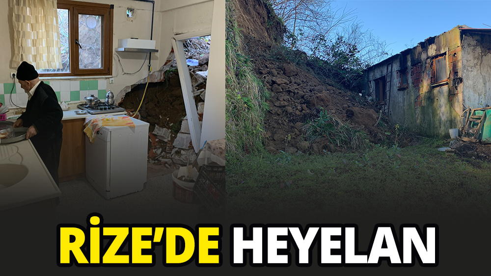 Rize'de heyelan