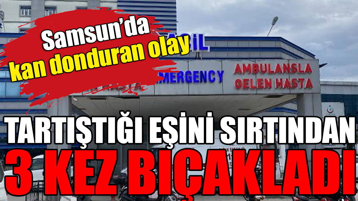 Samsun'da kan donduran olay: Tartıştığı eşini sırtından 3 kez bıçakladı