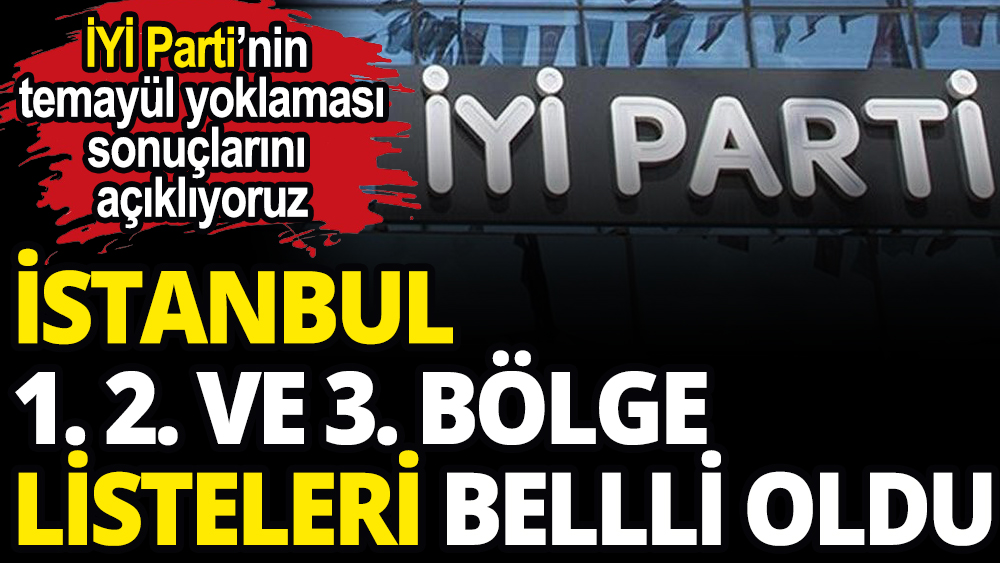 İYİ Parti İstanbul 1. 2. ve 3. Bölgedeki temayül yoklaması sonuçları açıklandı