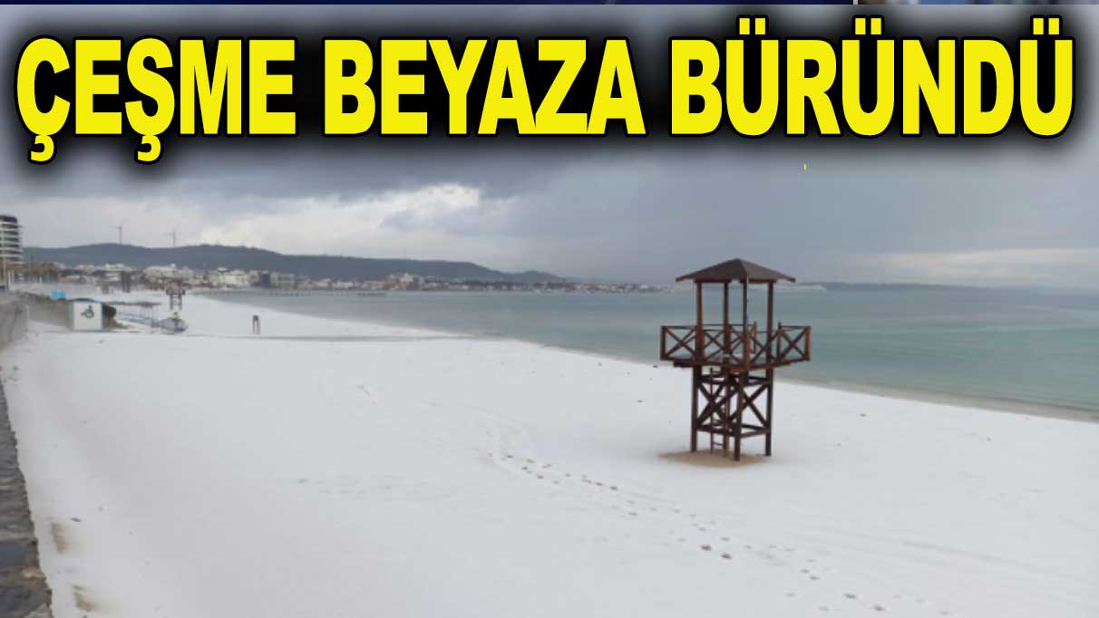 İzmir’de yağan dolu sokakları beyaza bürüdü