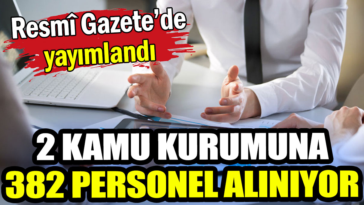 İki kamu kurumuna personel alım ilanı Resmi Gazete'de