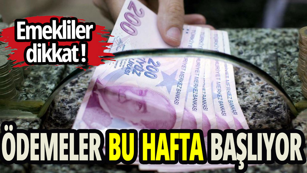 Emekliler dikkat! ödemeler  bu hafta başlıyor